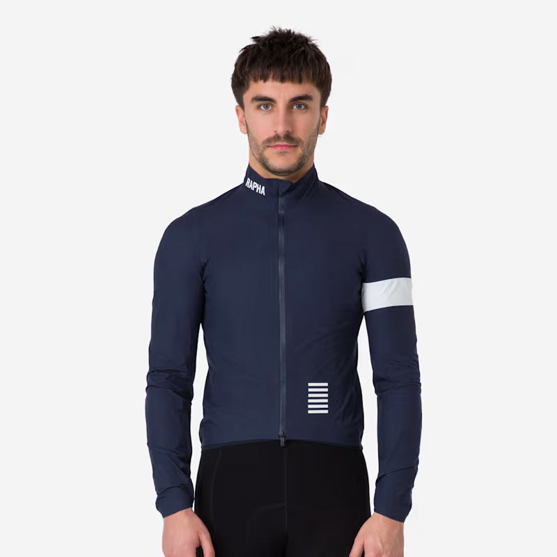 Rapha Men's Pro Team GORE-TEX Rain Jacket in Dark Navy and White-2
