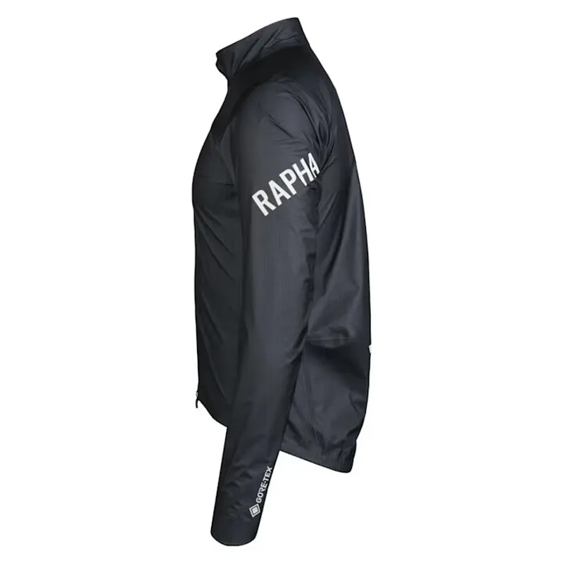 Rapha Mens Pro Team Gore Tex Lightweight Rain Jacket in Black Charcoal-2