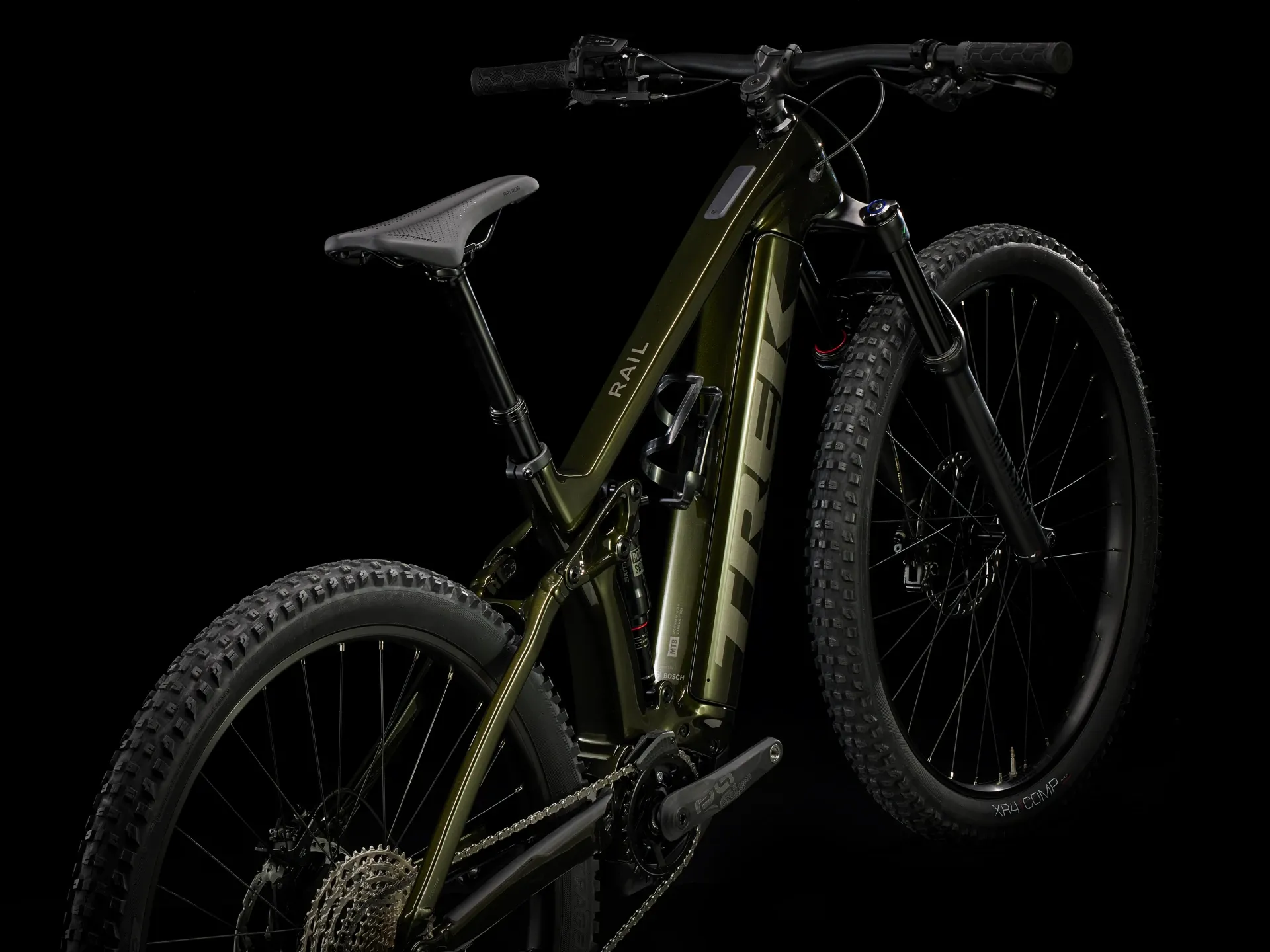 TREK Rail 9.5 750Wh Gen 4 Electric Mountain Bike in Black Olive