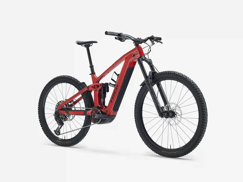 TREK Rail+ 9.7 Gen 5 800Wh Full Suspension Electric Mountain Bike in Fury Red and Dark Star-4