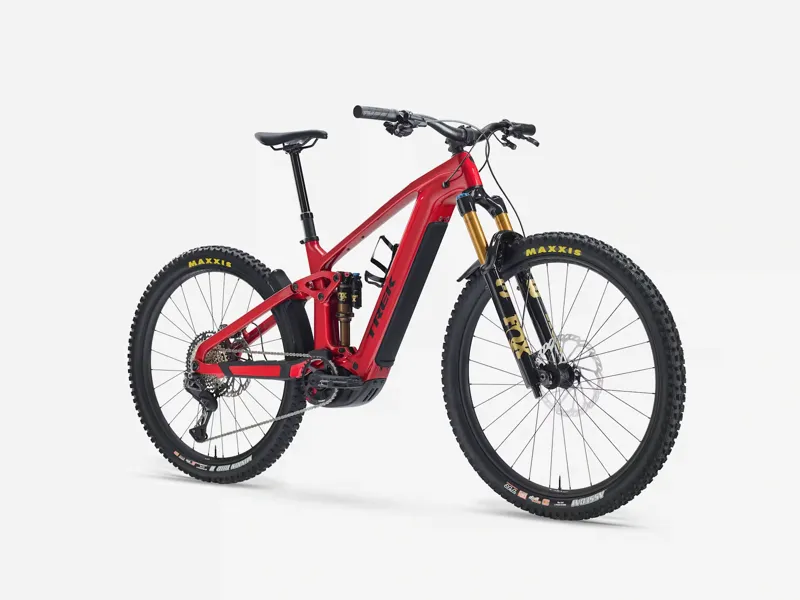 TREK Rail+ 9.8 Gen 5 800Wh Full Suspension Electric Mountain Bike in Fury Red and Dark Star-1