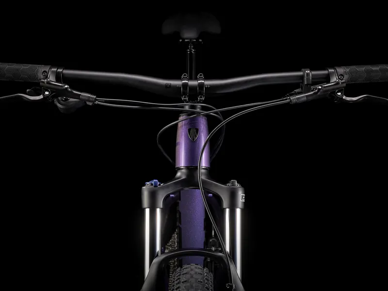 TREK Roscoe 6 Hardtail Mountain Bike in Purple Flip and Trek Black-7