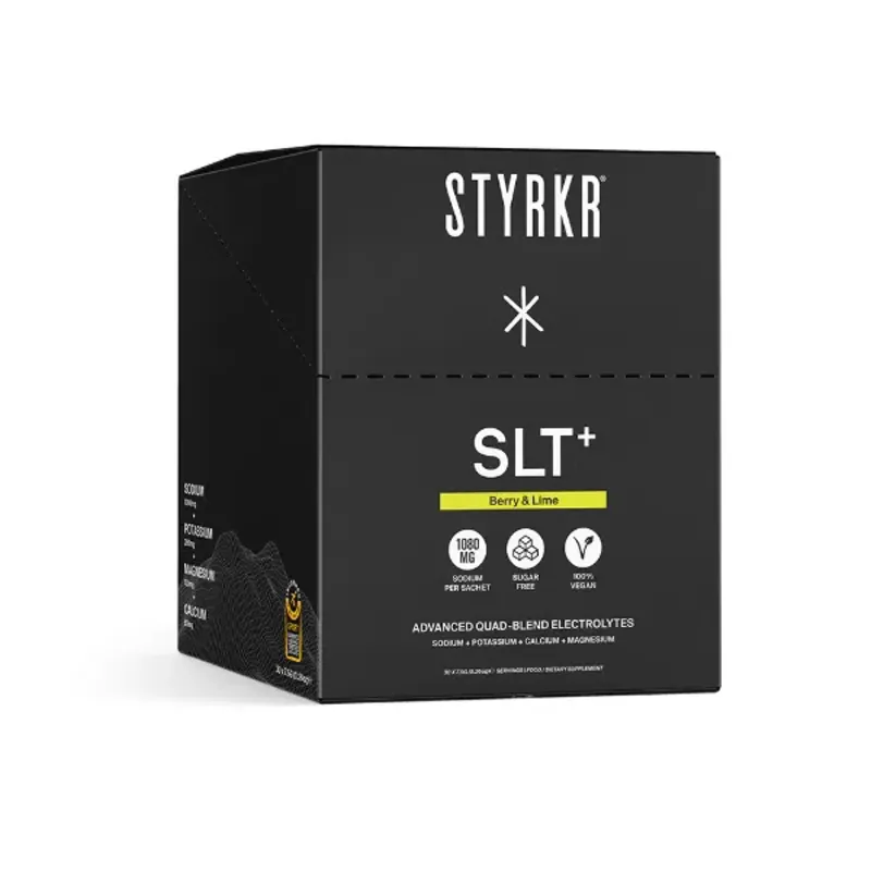 STYRKR  SLT+ Quad-Blend Daily Hydration Drink Sachets in Berry and Lime - x30 Box QTY