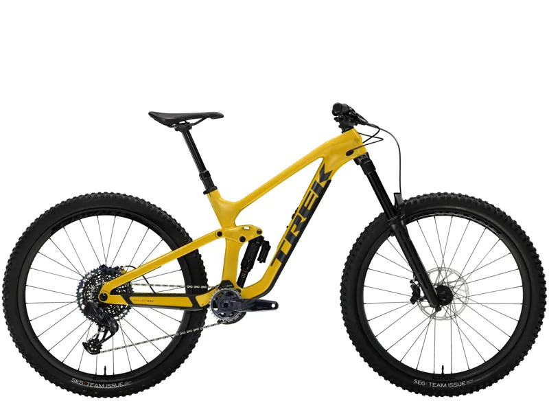 TREK Slash 9.8 GX AXS Full Suspension Mountain Bike in Satin Baja Yellow
