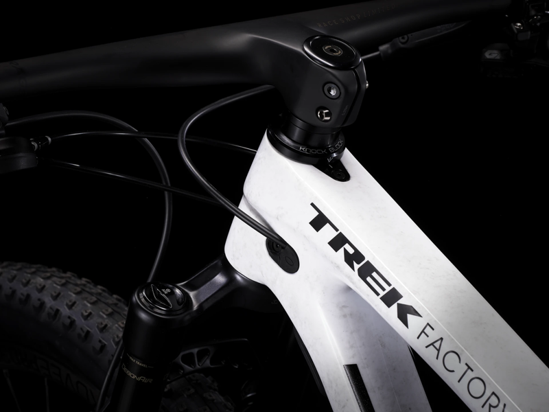 TREK Supercaliber 9.8 GX AXS Full Suspension XC Mountain Bike in Trek White and Gravel-9