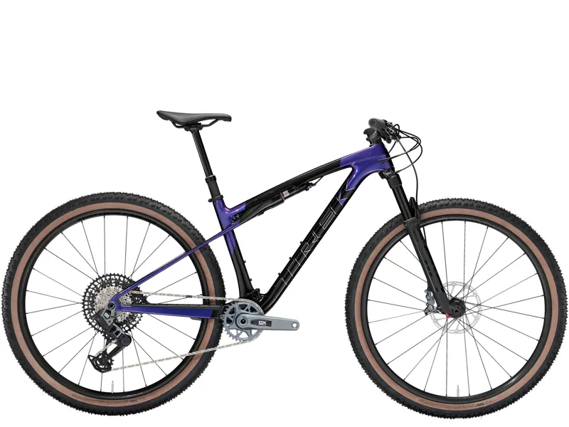 TREK Supercaliber SL 9.7 GX AXS T-Type Gen 2 Full Suspension Mountain Bike in Carbon Smoke and Purple
