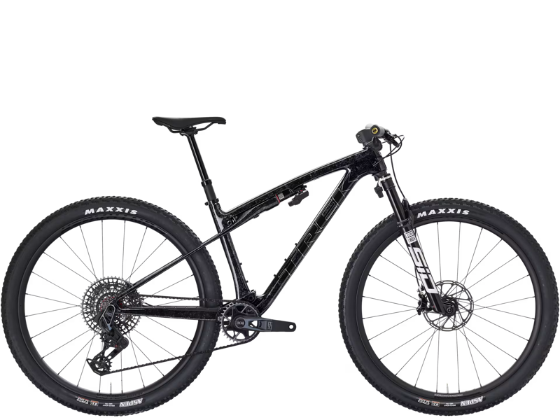 TREK Supercaliber SLR 9.8 X0 Flight Attendant Gen 2 Full Suspension Mountain Bike in Carbon Smoke and Galactic Grey Marble
