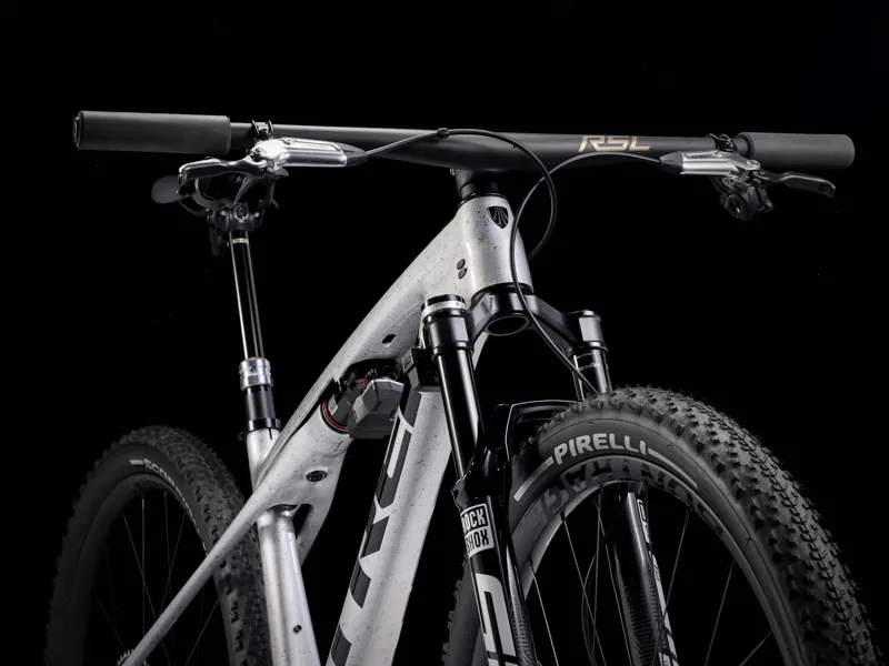 TREK Supercaliber SLR 9.9 Flight Attendant Gen 2 Full Suspension XC Mountain Bike in Argent Drizzle-2