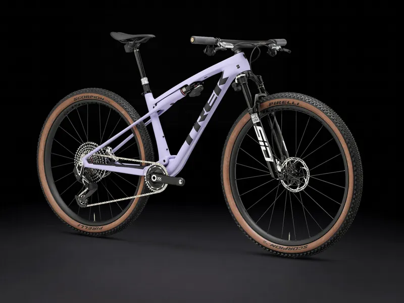 TREK Supercaliber SLR 9.9 Flight Attendant Gen 2 Full Suspension XC Mountain Bike in Lavendar Haze-5