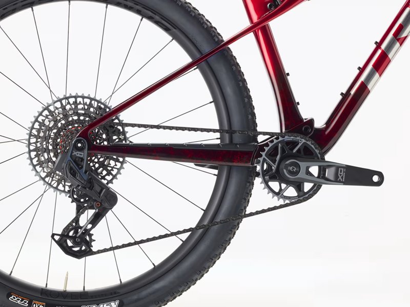 TREK Supercaliber SLR 9.8 X0 Flight Attendant Gen 2 Full Suspension Mountain Bike in Red Smoke and Drizzle-4