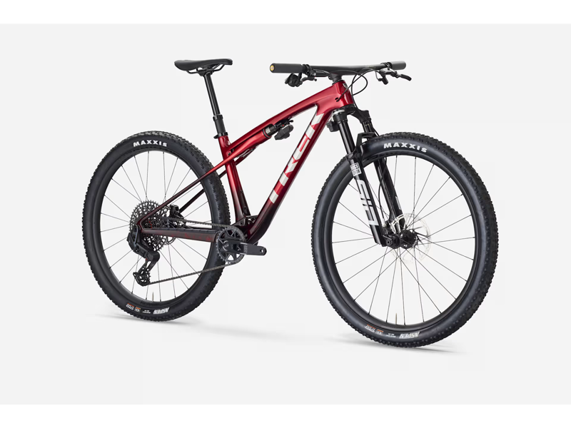 TREK Supercaliber SLR 9.8 X0 Flight Attendant Gen 2 Full Suspension Mountain Bike in Red Smoke and Drizzle-5