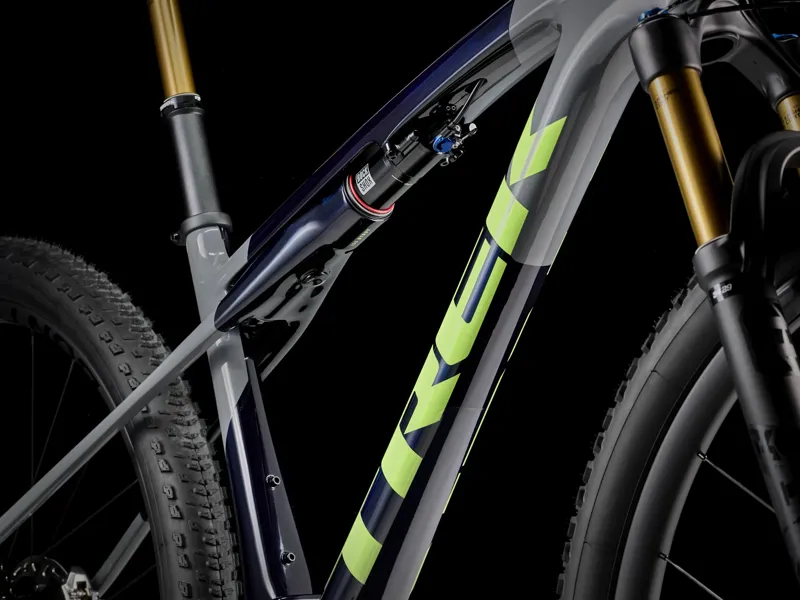TREK Supercaliber SLR 9.9 XTR Gen 2 Full Suspension XC Mountain Bike in Carbon Smoke Blue Slate and Green-3