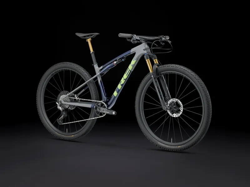 TREK Supercaliber SLR 9.9 XTR Gen 2 Full Suspension XC Mountain Bike in Carbon Smoke Blue Slate and Green-5
