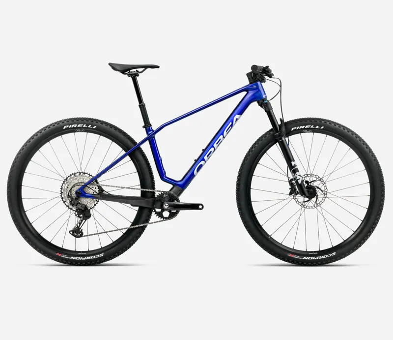 ORBEA Alma M20 Hardtail Moutnain Bike in Cobalt Blue and Carbon Raw Matt