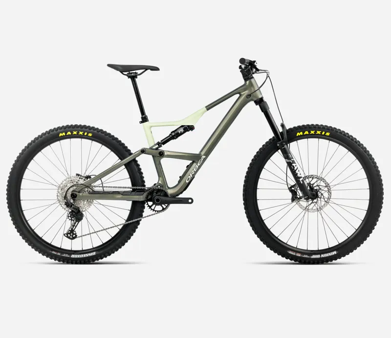 ORBEA Occam LT H30 Full Suspension Mountain Bike in Spaceship Green and Acid Gum