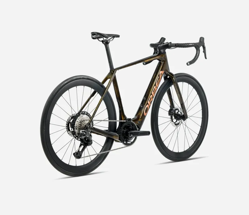 ORBEA Denna M40 420Wh Electric Gravel Bike in Caramel Carbon View and Golden Sand-1