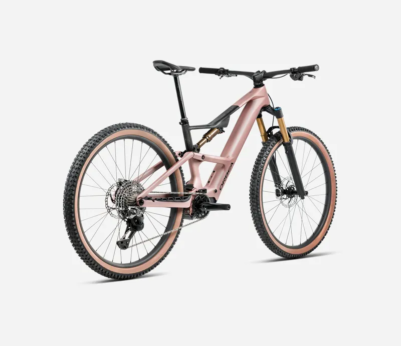 ORBEA Rise SL M20 420Wh Electric Full Suspension Mountain Bike in Desert Rose and Carbon Raw Matt-2
