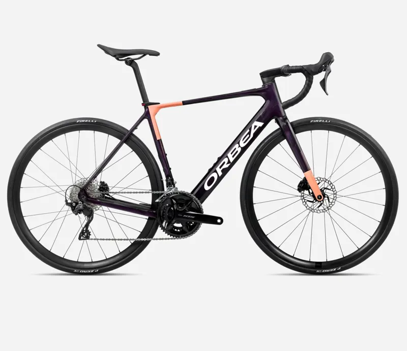ORBEA Gain M30 353Wh Electric Road Bike in Fantasy Purple Carbon View and Orange Cloud Matt