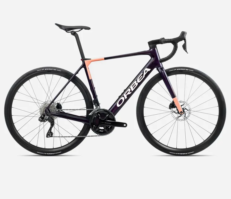 ORBEA Gain M30i 353Wh Electric Road Bike in Fantasy Purple Carbon View and Orange Cloud Matt