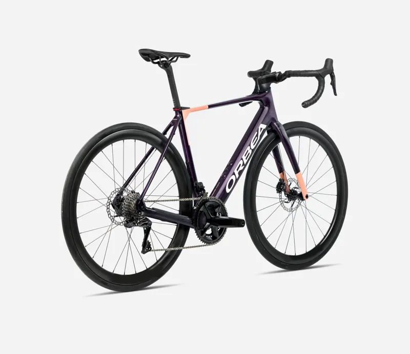 ORBEA Gain M30 353Wh Electric Road Bike in Fantasy Purple Carbon View and Orange Cloud Matt-1