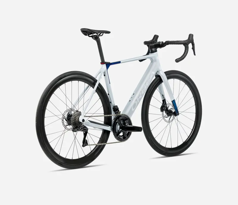 ORBEA Gain M30 353Wh Electric Road Bike in Halo Silver Matt and Blue Carbon View-1