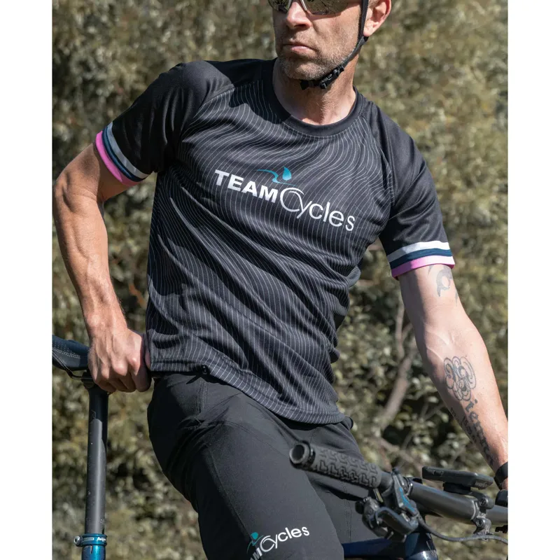 Team Cycles Short Sleeve Mountain Bike Jersey in Black-4