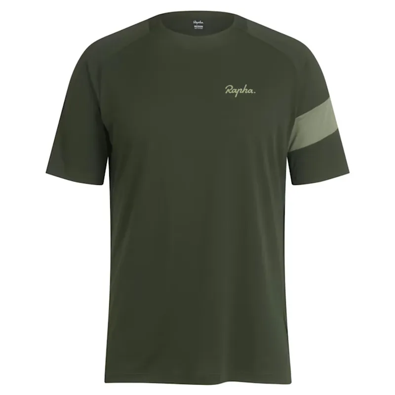 Rapha Men's Trail Technical T-Shirt in Deep Olive Green