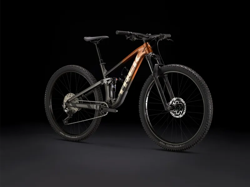 TREK Top Fuel 5 Full Suspension Mountain Bike in Pennyflake to Dnister Black Fade