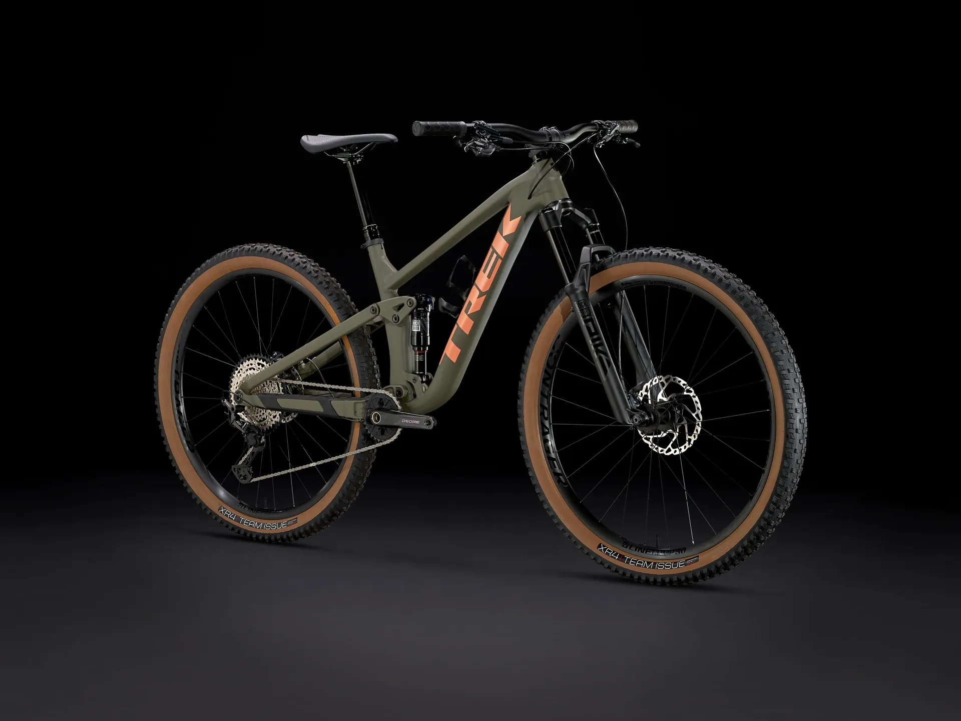 TREK Top Fuel Full Suspension Mountain Bike in Matte Olive Grey
