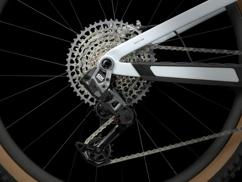 TREK Top Fuel 9.8 GX AXS Full Suspension Mountain Bike in Plasma Grey Pearl-3