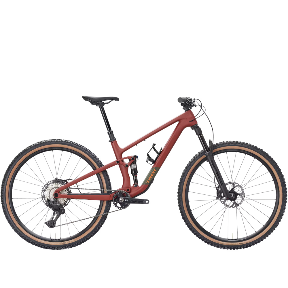 Team Cycles Trek TREK Top Fuel 9.8 Gen 4 Full Suspension Mountain Bike in Matte Sedona Red and Pennyflake | Interest FREE Finance & Online Refund Policy.