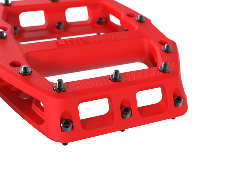 TREK Line Elite Flat Mountain Bike Pedals in Radioactive Red-1