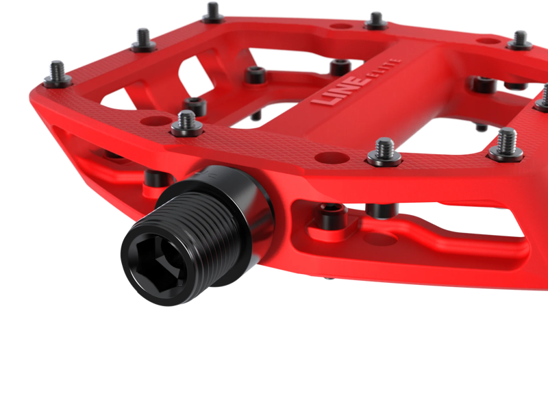 TREK Line Elite Flat Mountain Bike Pedals in Radioactive Red-2