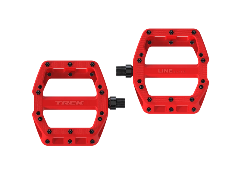 TREK Line Elite Flat Mountain Bike Pedals in Radioactive Red-3