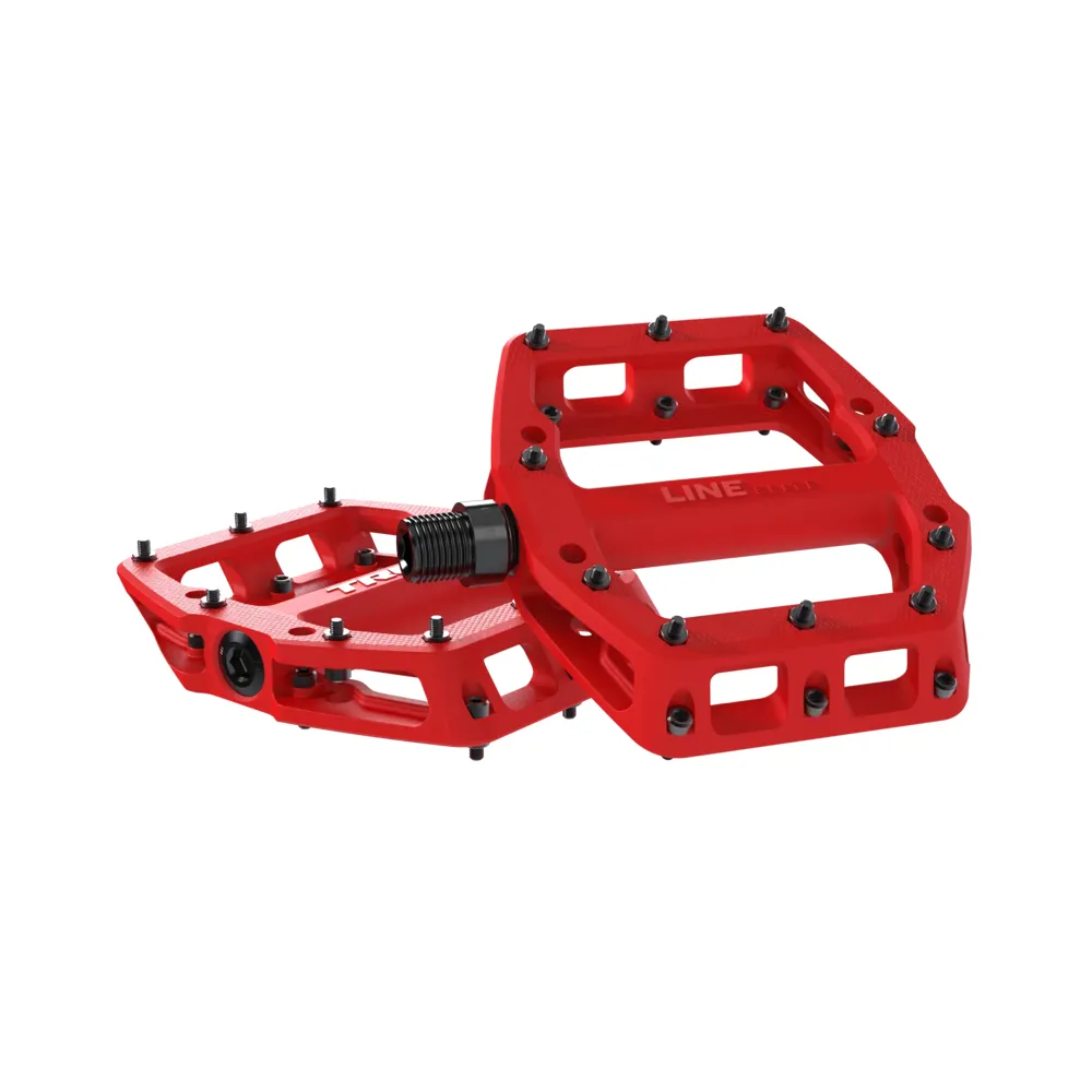 Team Cycles Trek TREK Line Elite Flat Mountain Bike Pedals in Radioactive Red | Interest FREE Finance & Online Refund Policy.