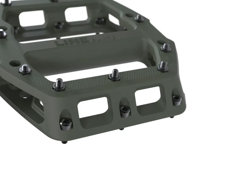 TREK Line Elite Flat Mountain Bike Pedals in Olive Green-1