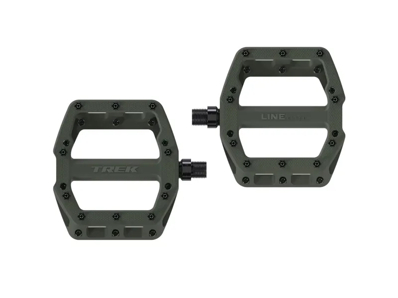 TREK Line Elite Flat Mountain Bike Pedals in Olive Green-3