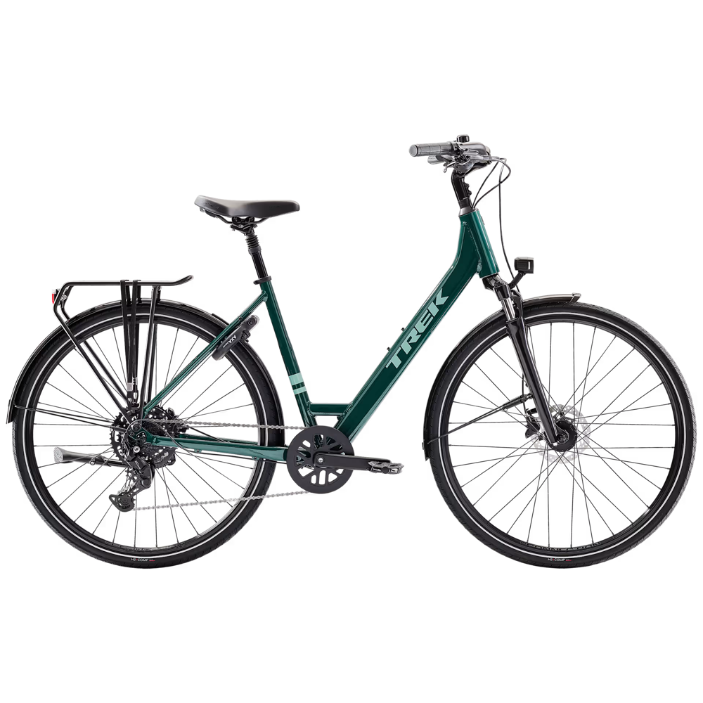 Team Cycles Trek TREK Verve Lowstep Equipped Hybrid Bike in Juniper | Interest FREE Finance & Online Refund Policy.