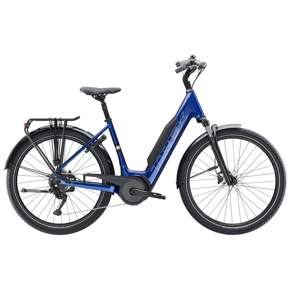 Team Cycles Trek Verve+ 3 Lowstep Gen 3 400Wh Electric Hybrid Bike in Hex Blue | Interest FREE Finance & Online Refund Policy.