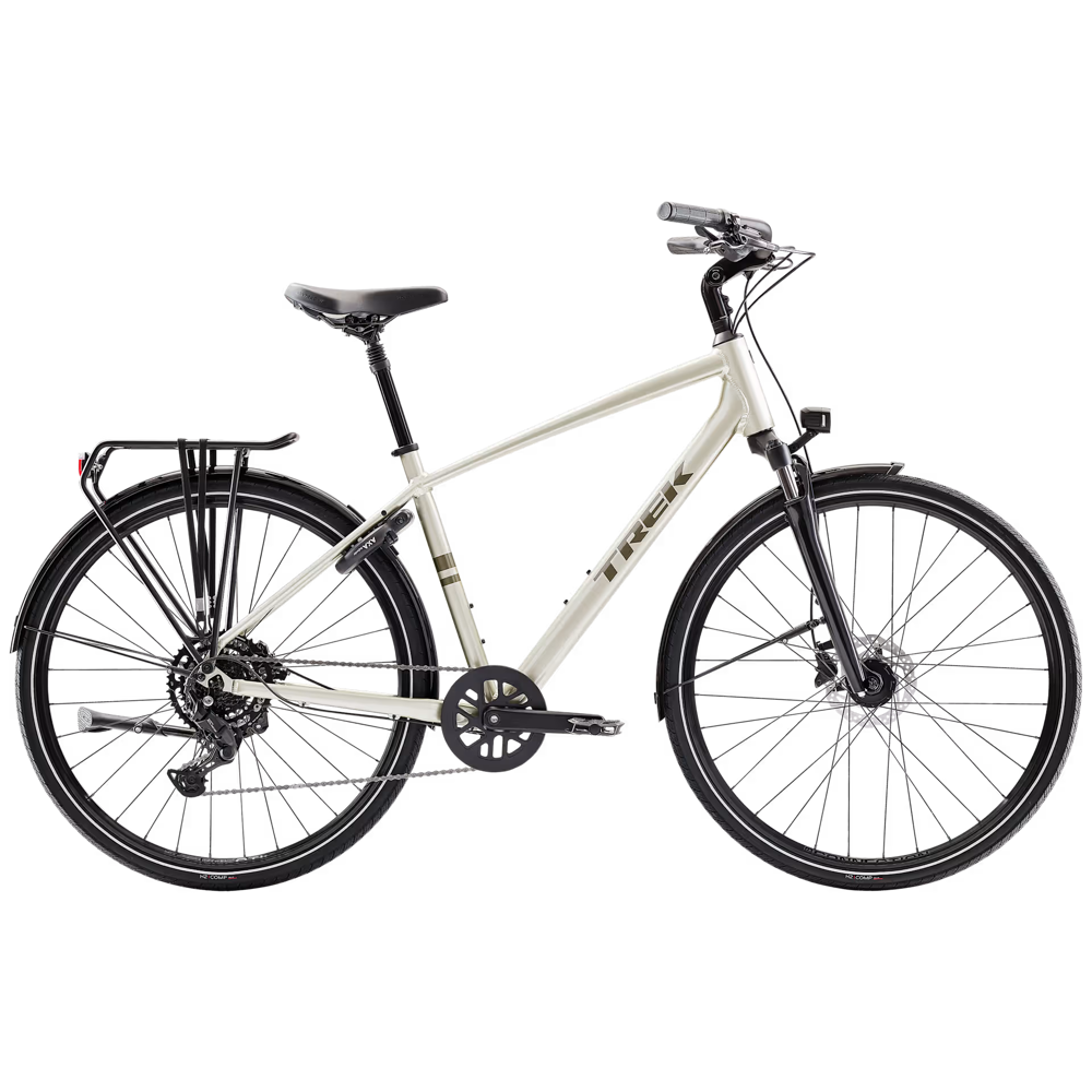 Team Cycles Trek TREK Verve Equipped Hybrid Bike in Lunar Silver | Interest FREE Finance & Online Refund Policy.