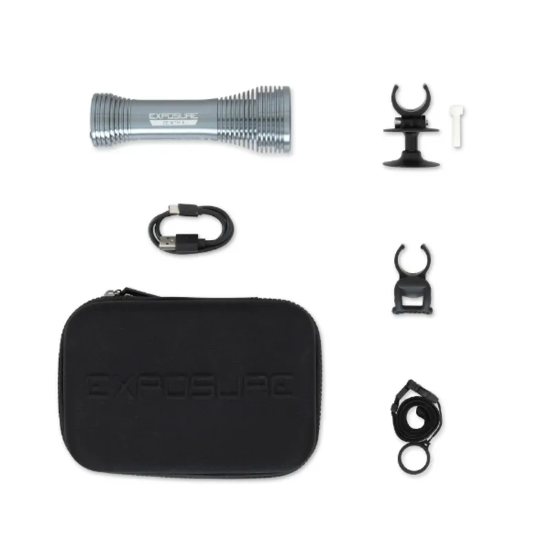 Exposure Lights Zenith 4 USB-C Rechargeable Front Bike Light with Helmet and HB mounts-4