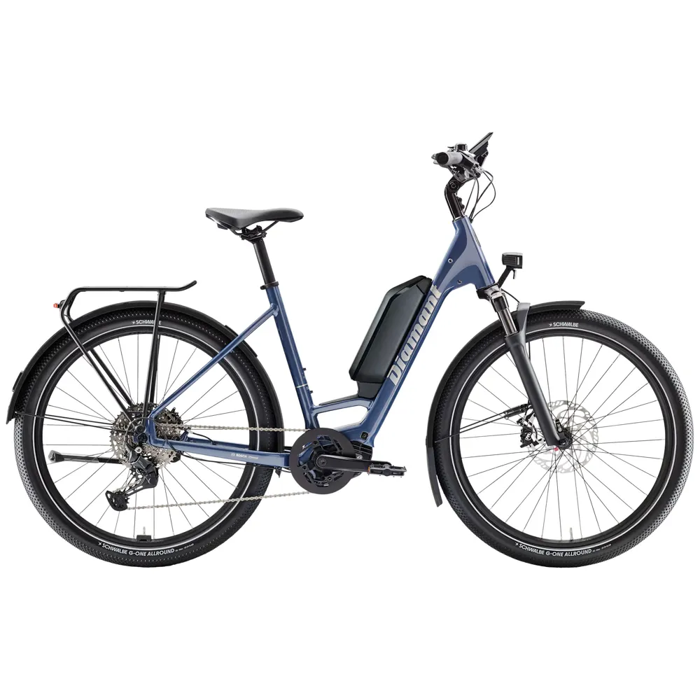 Team Cycles Diamant Zing Trip Plus Low Step 545Wh Electric Hybrid Bike in Vergissmeinnichtblau Metallic | Interest FREE Finance & Online Refund Policy.