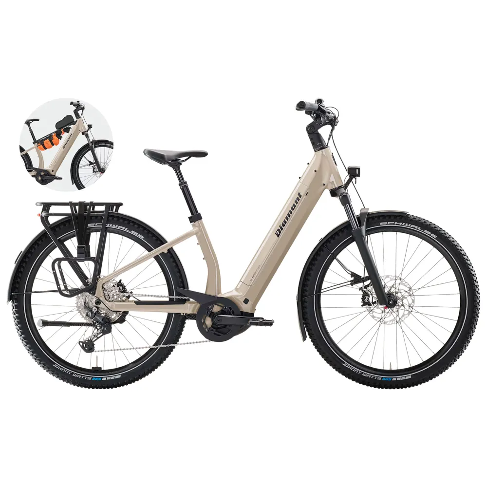 Team Cycles Diamant Suvea Trip Plus Low Step 600Wh Electric Hybrid Bike in Lehmbeige | Interest FREE Finance & Online Refund Policy.