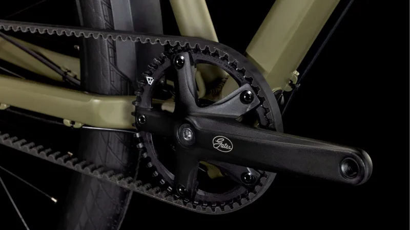 Cube Hyde Pro FE Hybrid Bike in Dustyolive and Gold-4