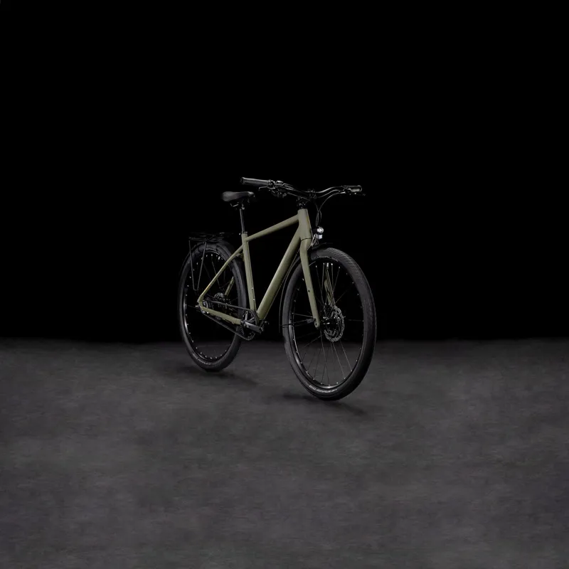 Cube Hyde Pro FE Hybrid Bike in Dustyolive and Gold-6