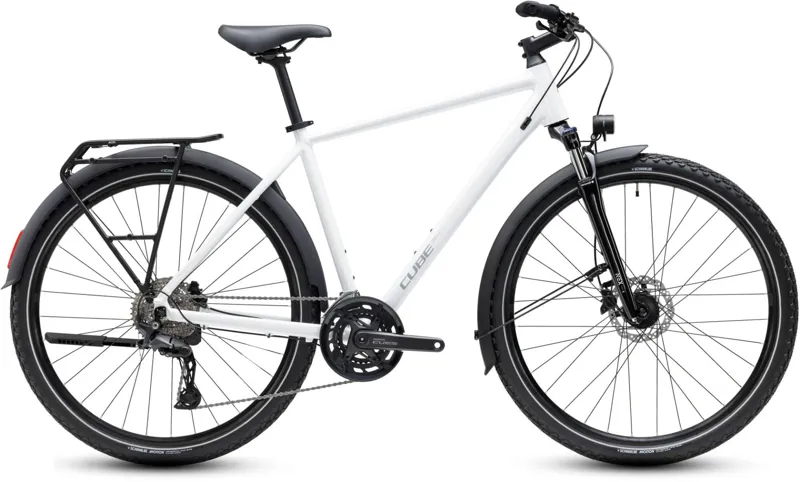 Cube Nature Pro FE Hybrid Bike in Metallicwhite and Reflex