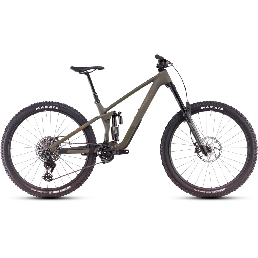 Team Cycles Cube Stereo ONE77 C:68X TM Full Suspension Mountain Bike in Dustyolive and Gold | Interest FREE Finance & Online Refund Policy.