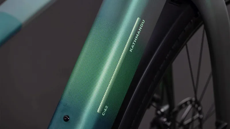 Cube Kathmandu Hybrid C:62 SLT 400Wh Electric Hybrid Bike in Seafoam and Chrome-4