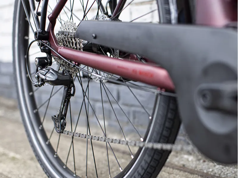 2021 Trek Verve+ 4 Lowstep 250wh Hybrid eBike in Red-3