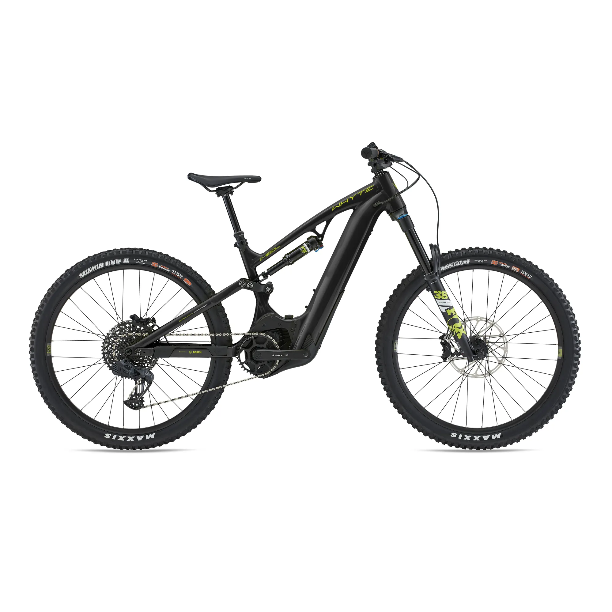 Whyte Bikes E-160 RS Enduro Electric Mountain Bike in Black Lime and White SIZE SMALL